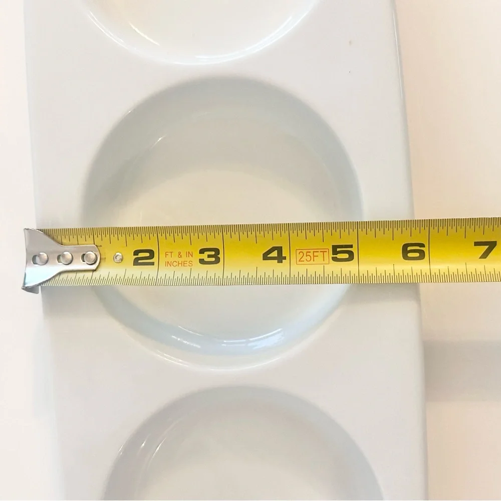 Crate Barrel Bret Bortner Condiment Spoon Ladle Rest Divided Serving Tray Plate